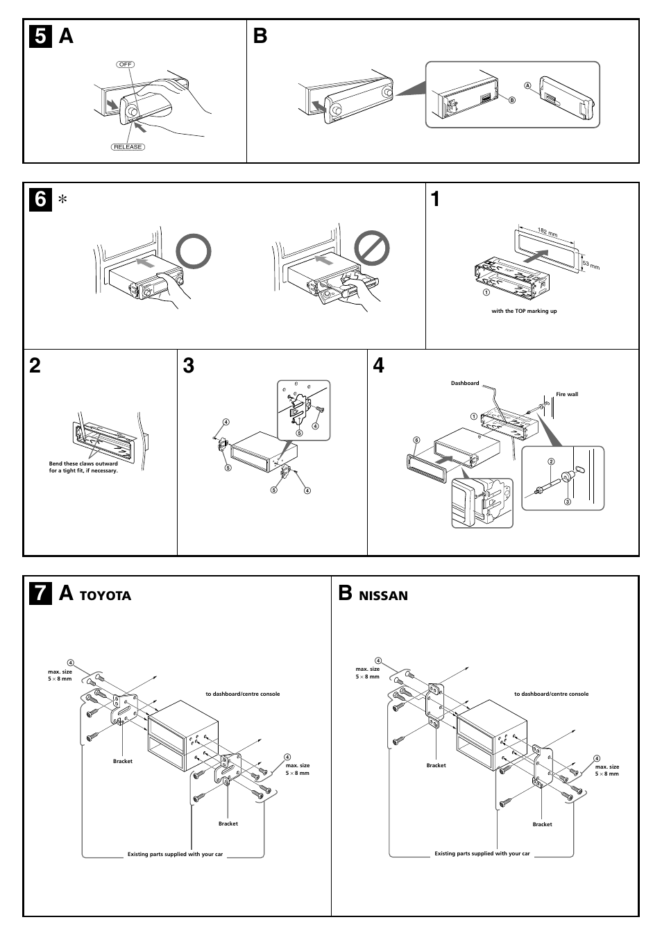 5a b, 67 a, Toyota | Nissan | Sony CDX-MP70 User Manual | Page 3 / 4