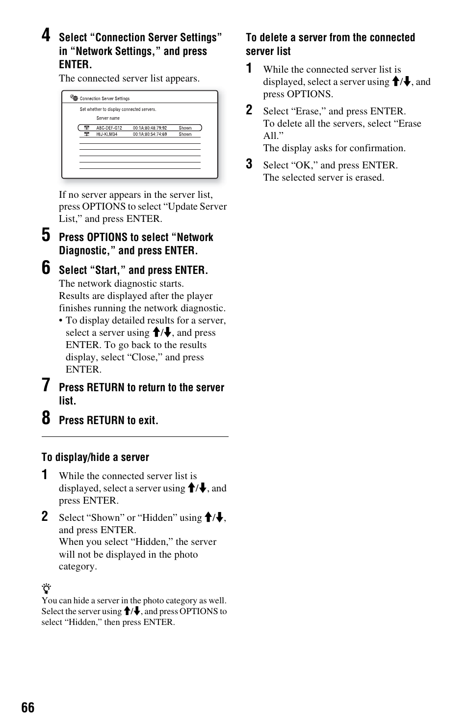 H 8 of | Sony BDP-S1000ES User Manual | Page 66 / 95