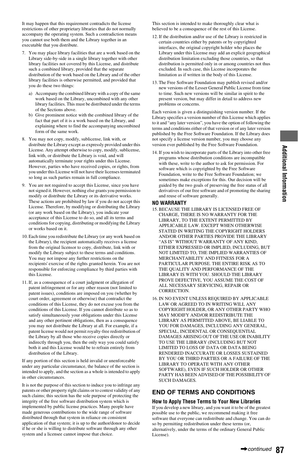 Sony BDP-S1000ES User Manual | Page 87 / 95