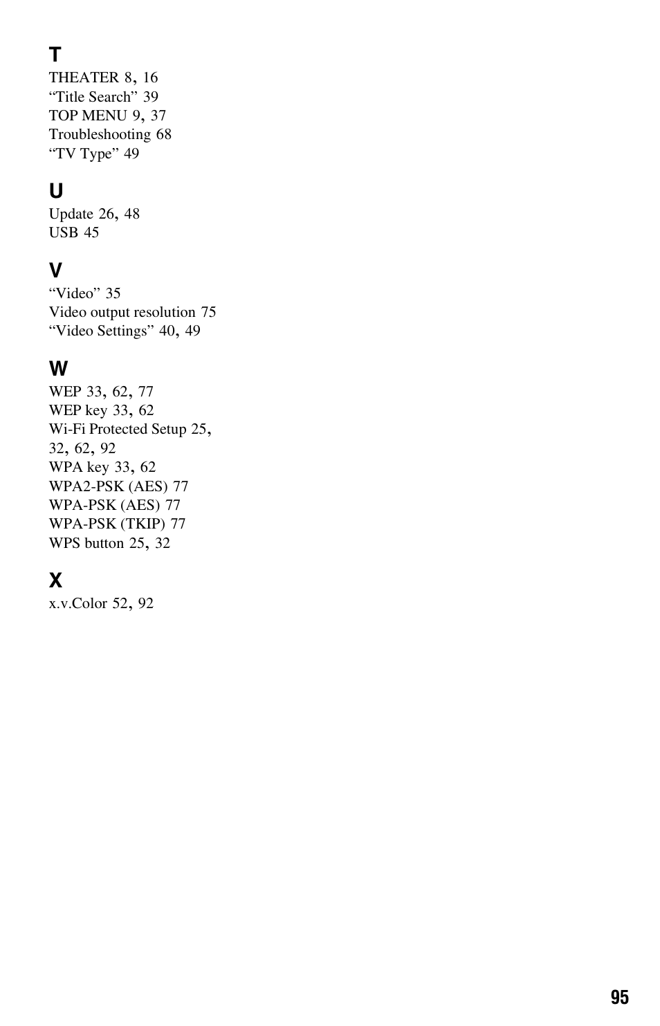 Sony BDP-S1000ES User Manual | Page 95 / 95