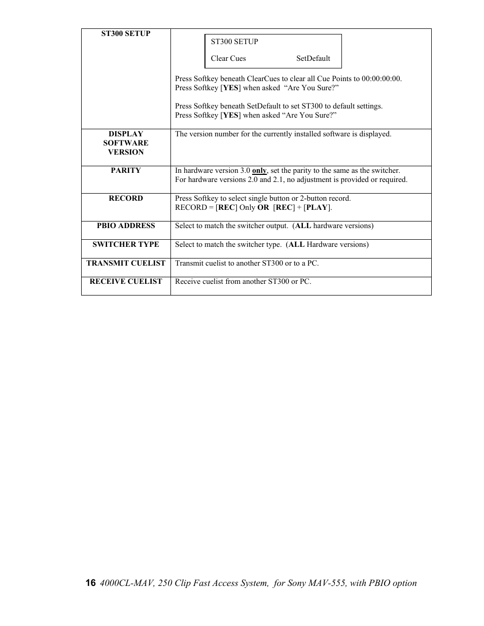 Sony 4000CL-MAV-PBIO User Manual | Page 16 / 20
