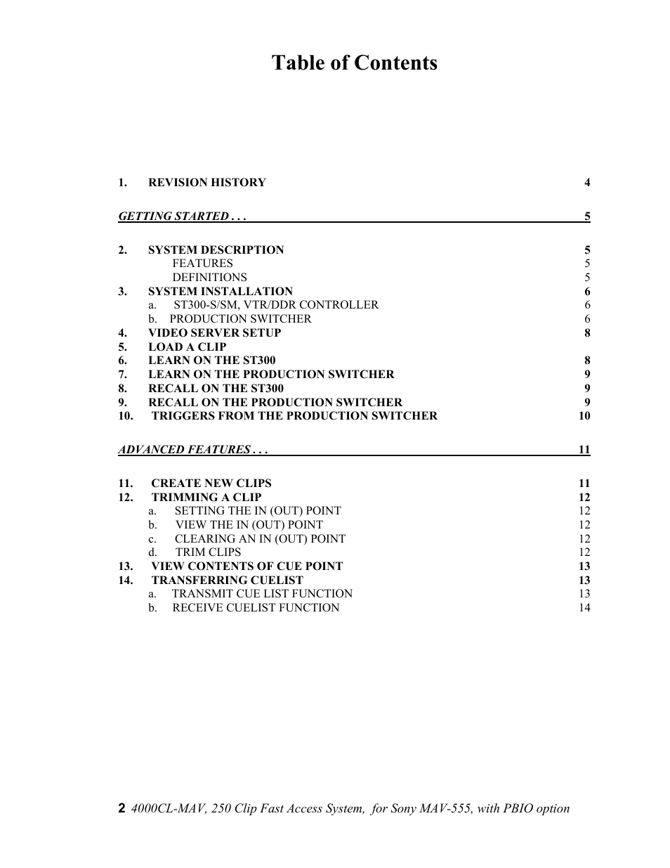 Sony 4000CL-MAV-PBIO User Manual | Page 2 / 20