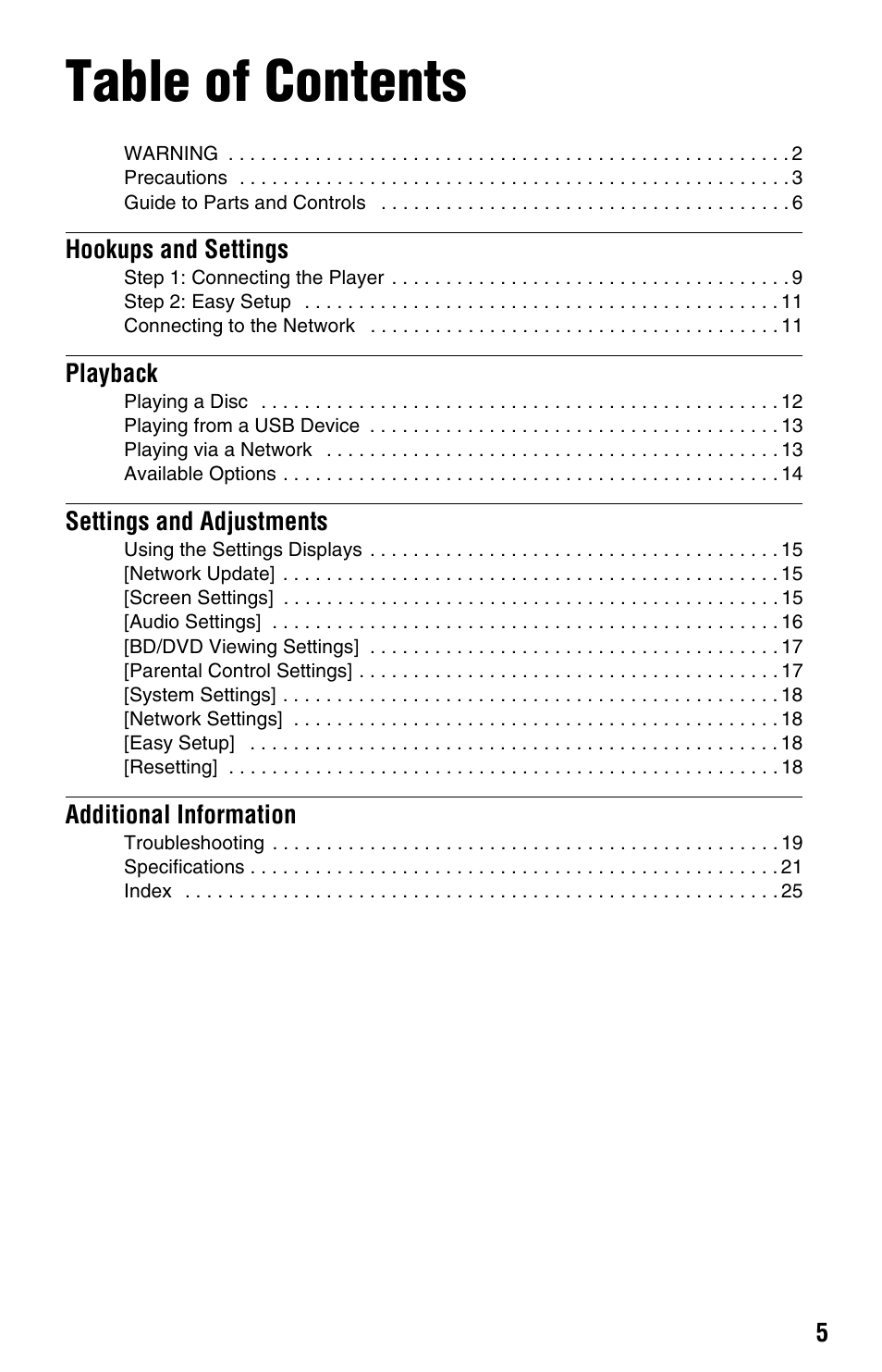 Sony BDP-S185/BX18 User Manual | Page 5 / 28