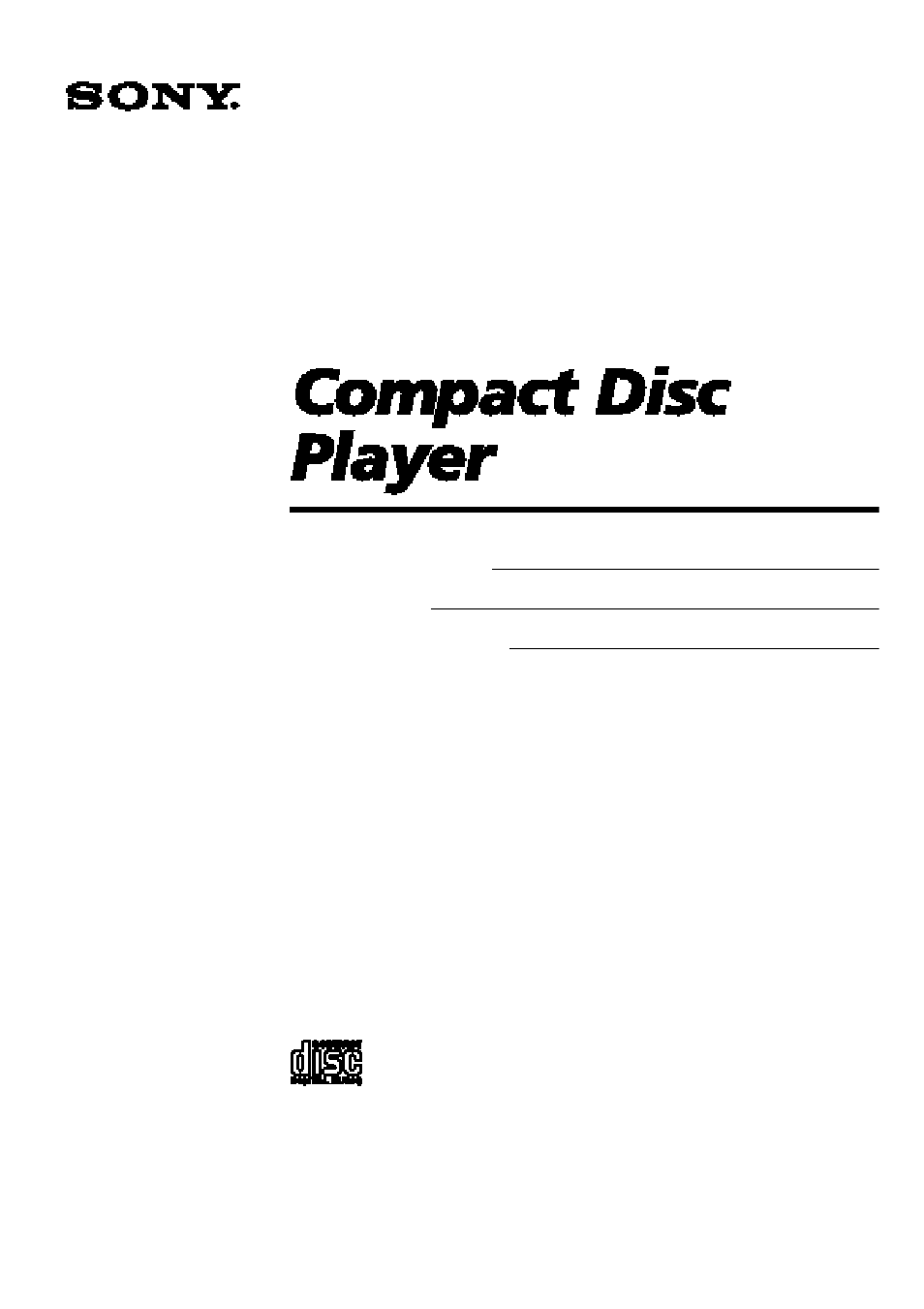 Sony CDP-XE300 User Manual | 46 pages