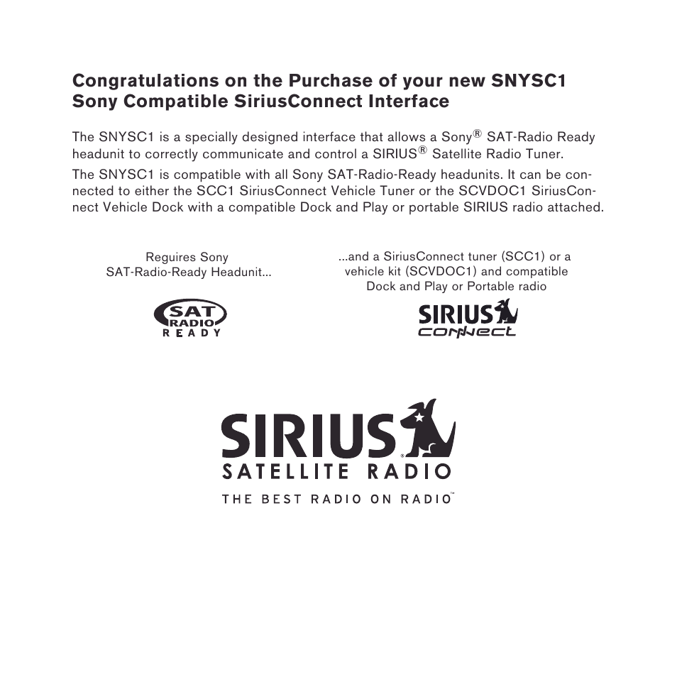Sony SNYSC1 User Manual | Page 2 / 24