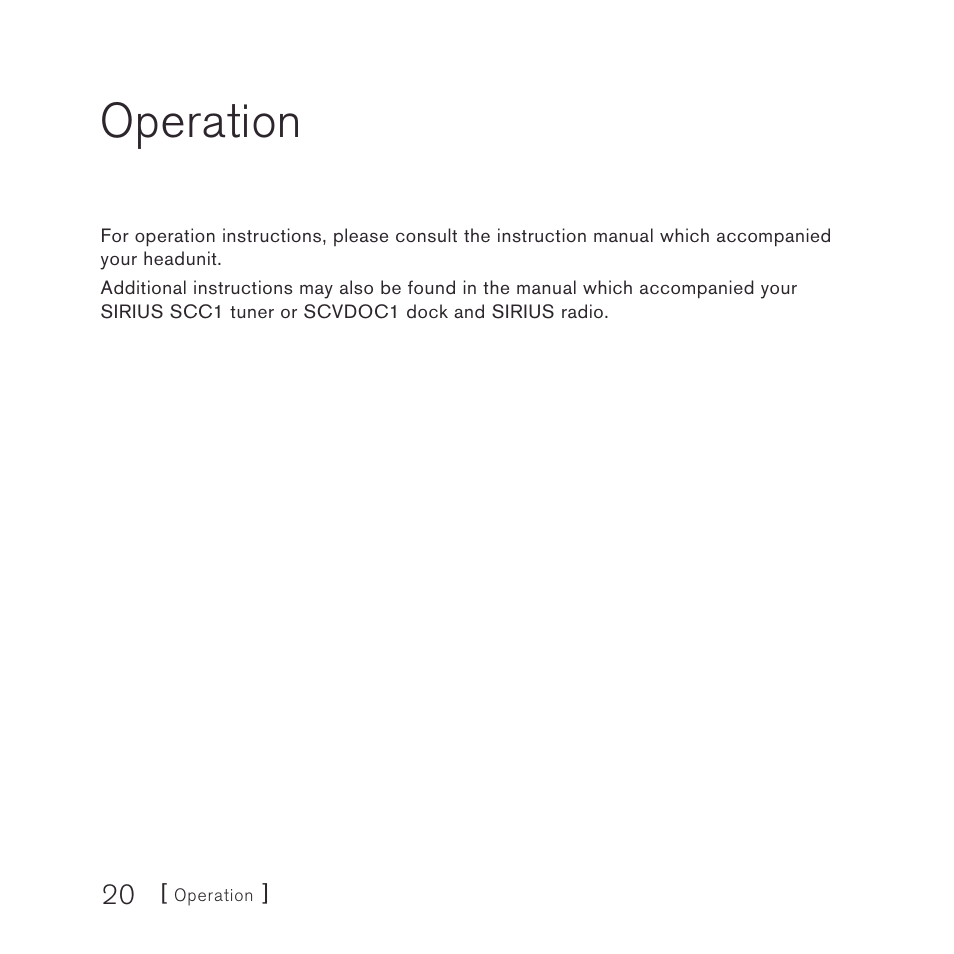 Operation | Sony SNYSC1 User Manual | Page 20 / 24