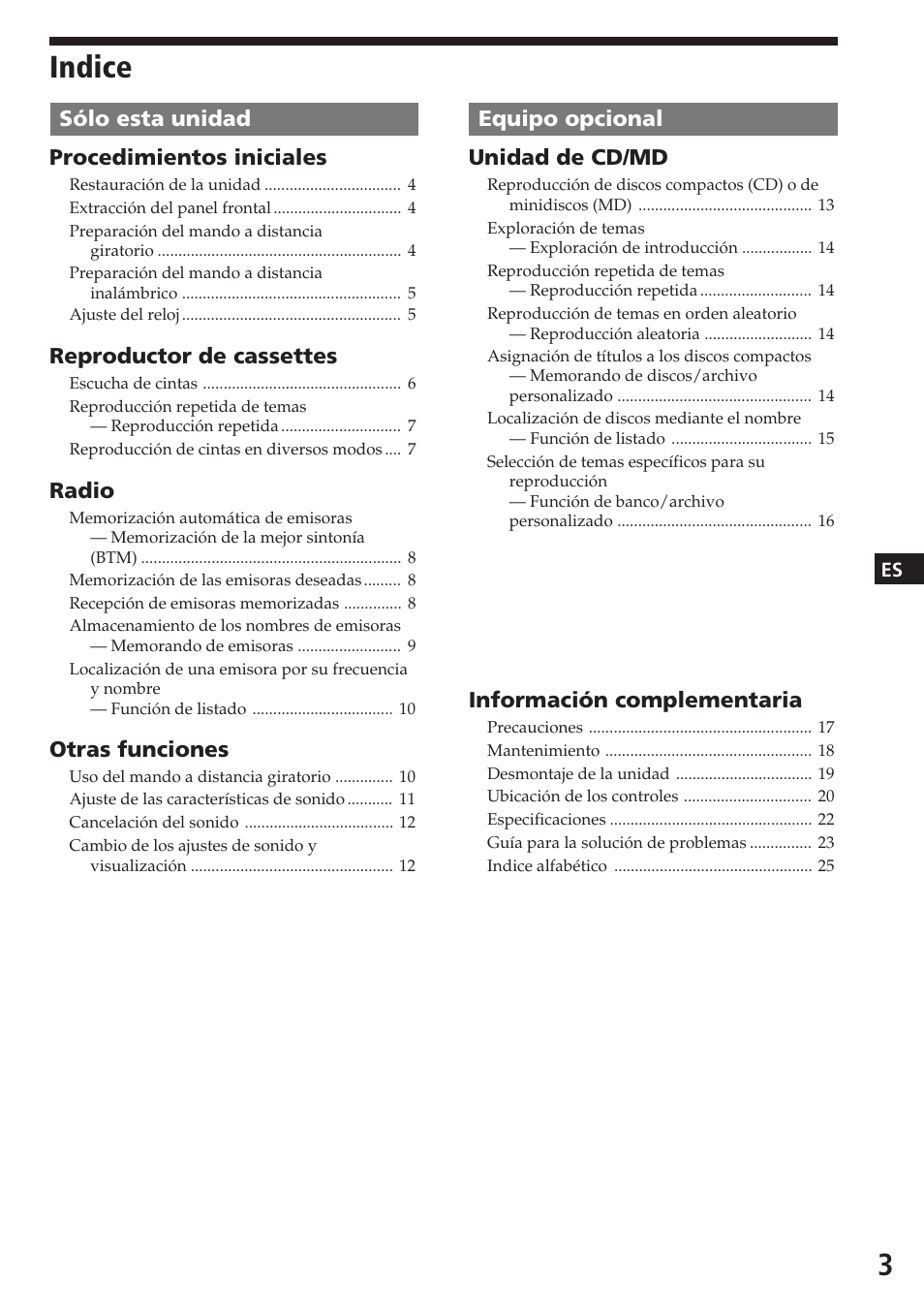 Indice | Sony XR-C7200W User Manual | Page 25 / 48