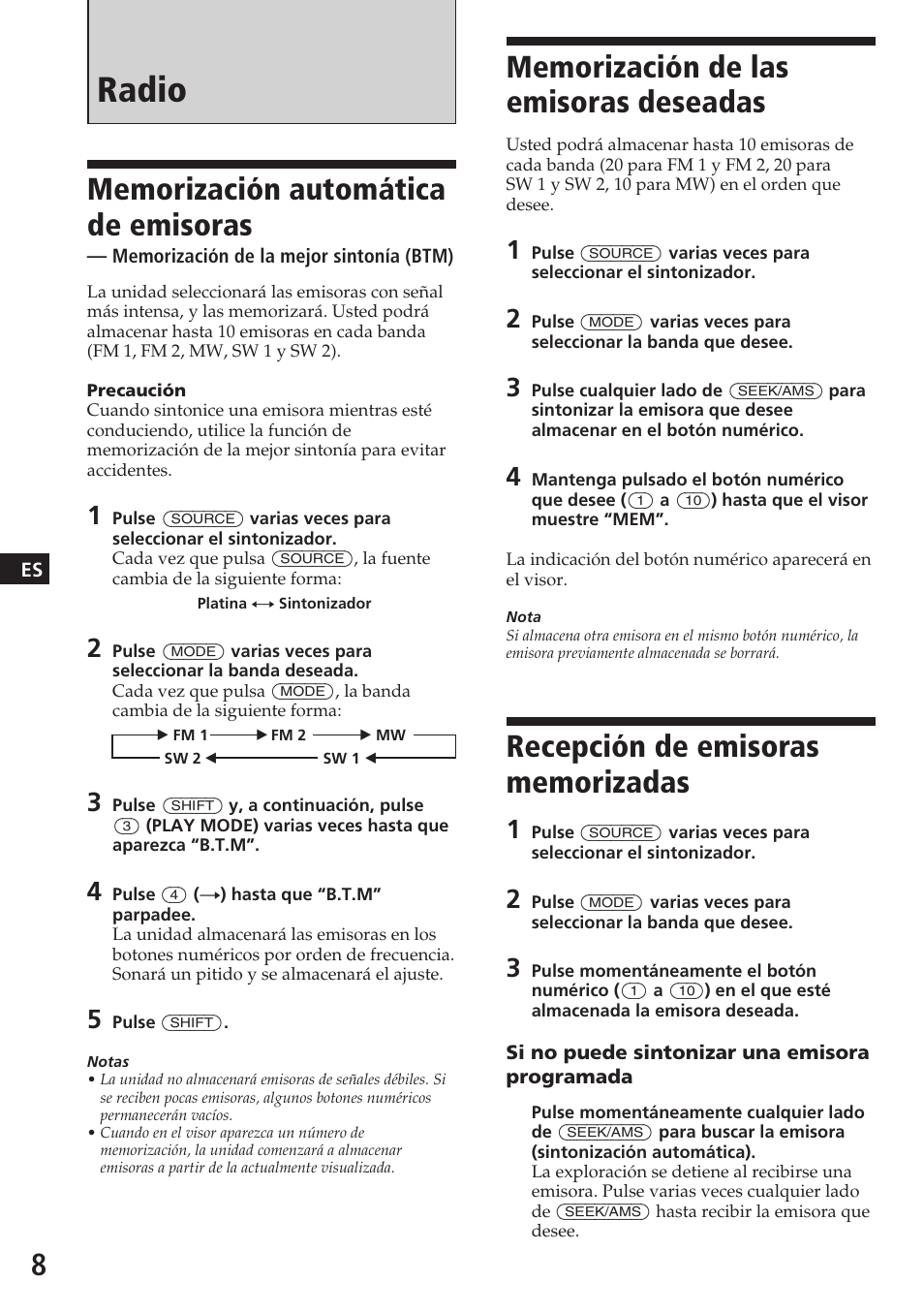 Radio | Sony XR-C7200W User Manual | Page 30 / 48