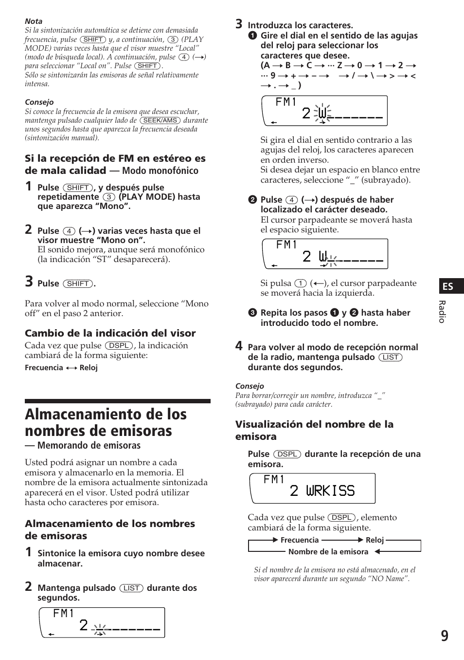 Almacenamiento de los nombres de emisoras, 2 wrkiss | Sony XR-C7200W User Manual | Page 31 / 48