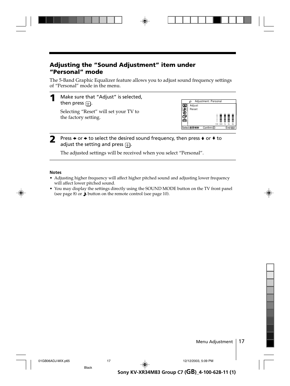 Sony wega KV-XR34 User Manual | Page 17 / 27