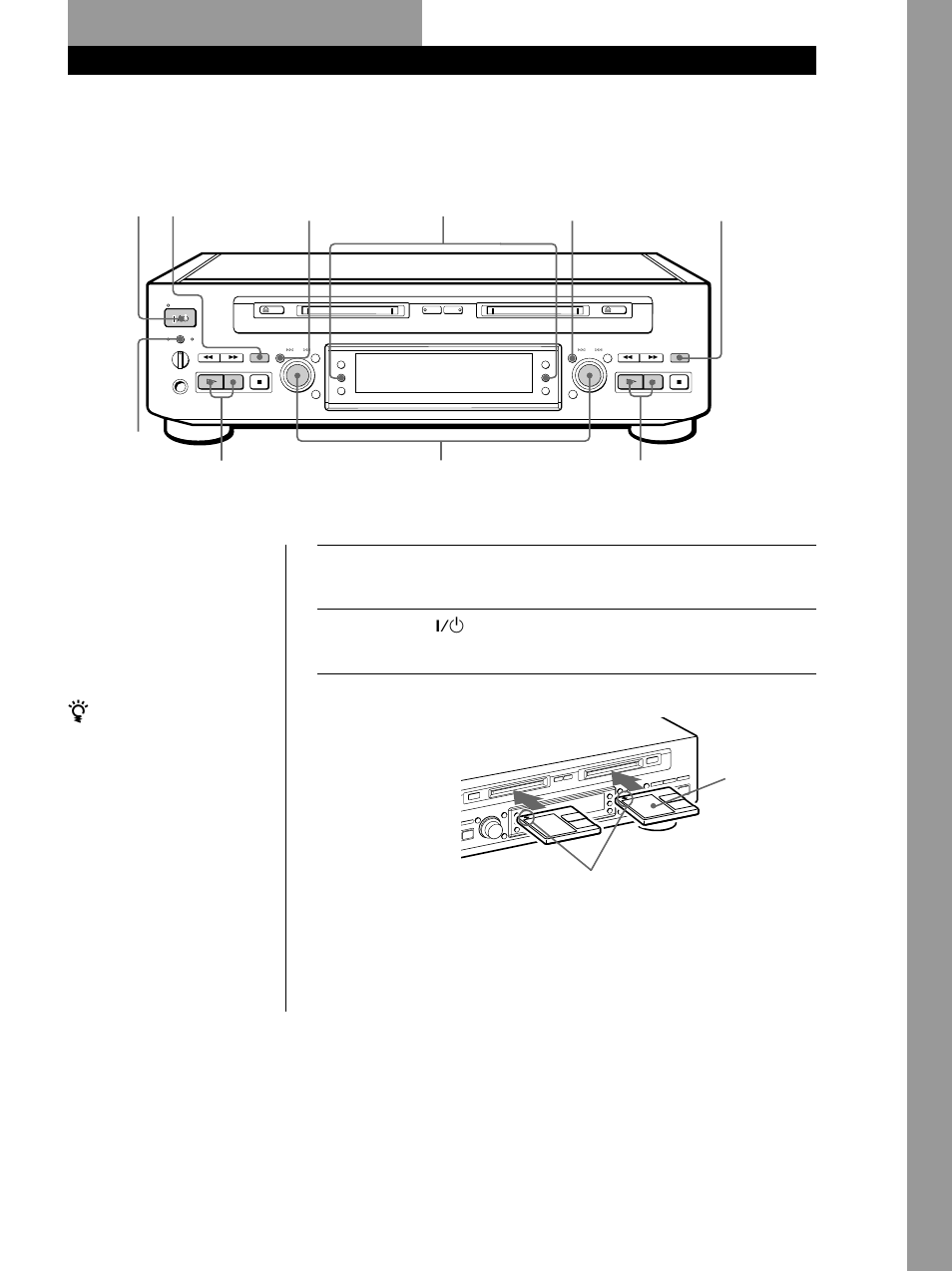 Operações básicas, Gravação num md, Operações básicas 7 | Pode gravar em ambos os decks, Pressione 1/u. o indicador standby apaga-se | Sony MDS-W1 User Manual | Page 157 / 204