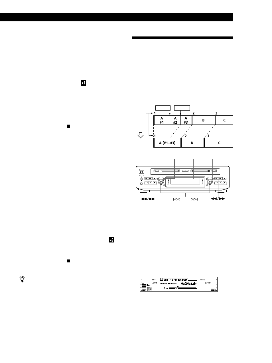 Edição de mds gravados 33, Para cancelar a função de apagamento de pista, Para cancelar a função de apagamento completo | Continua) | Sony MDS-W1 User Manual | Page 183 / 204