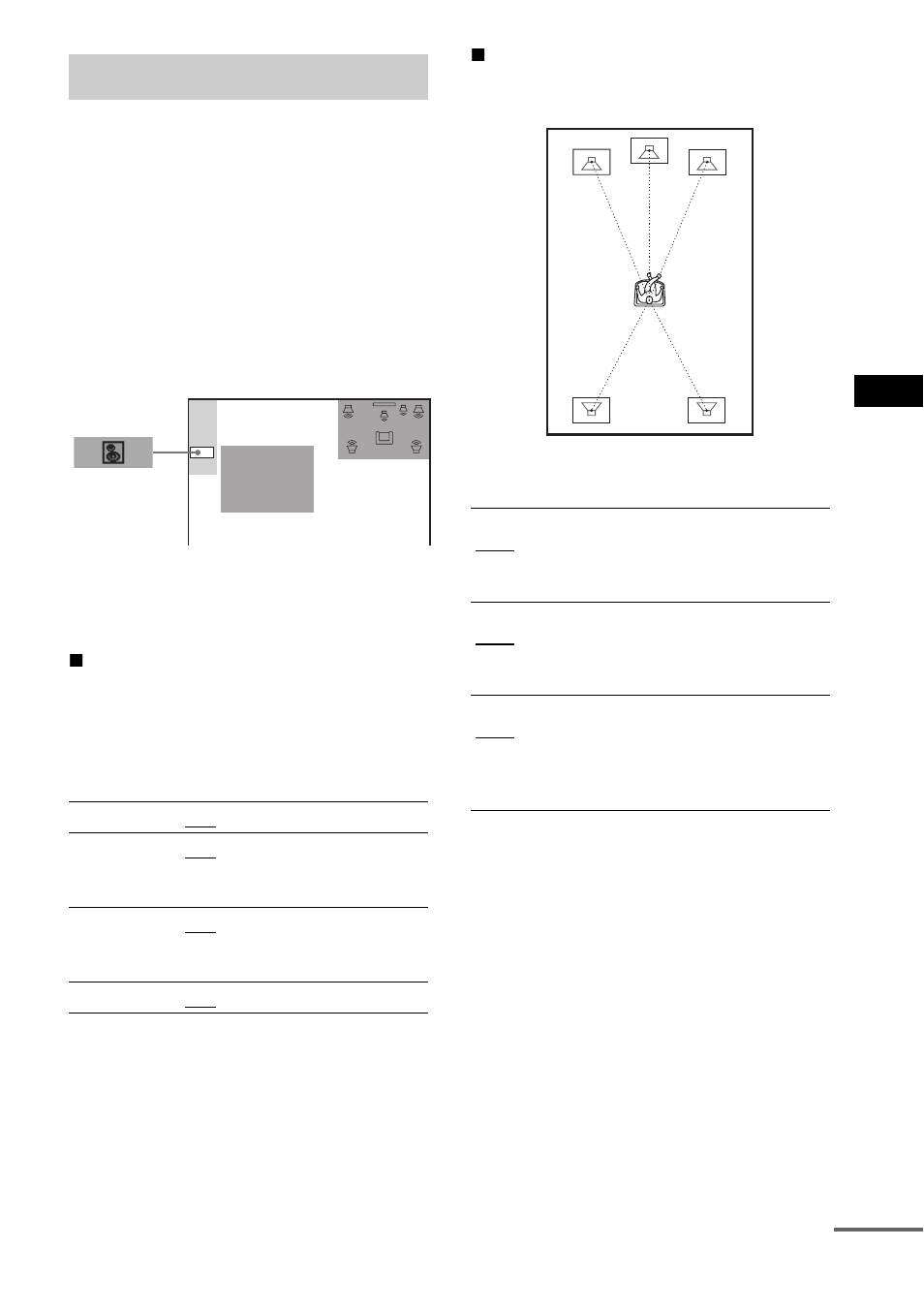 Settings for the speakers, Speaker setup) | Sony DAV-EA20 User Manual | Page 61 / 76