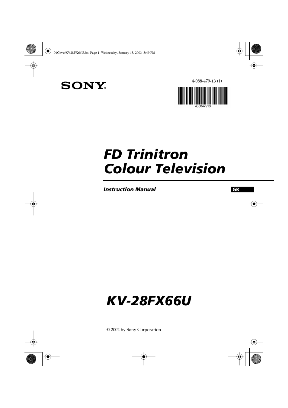 Sony KV-28FX66U User Manual | 28 pages