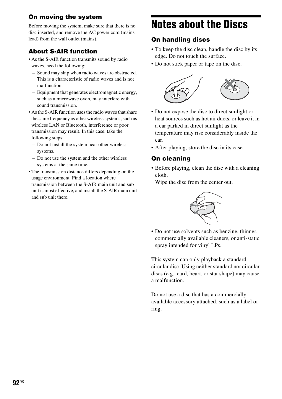 Notes about the discs | Sony BDV-T20W User Manual | Page 92 / 123