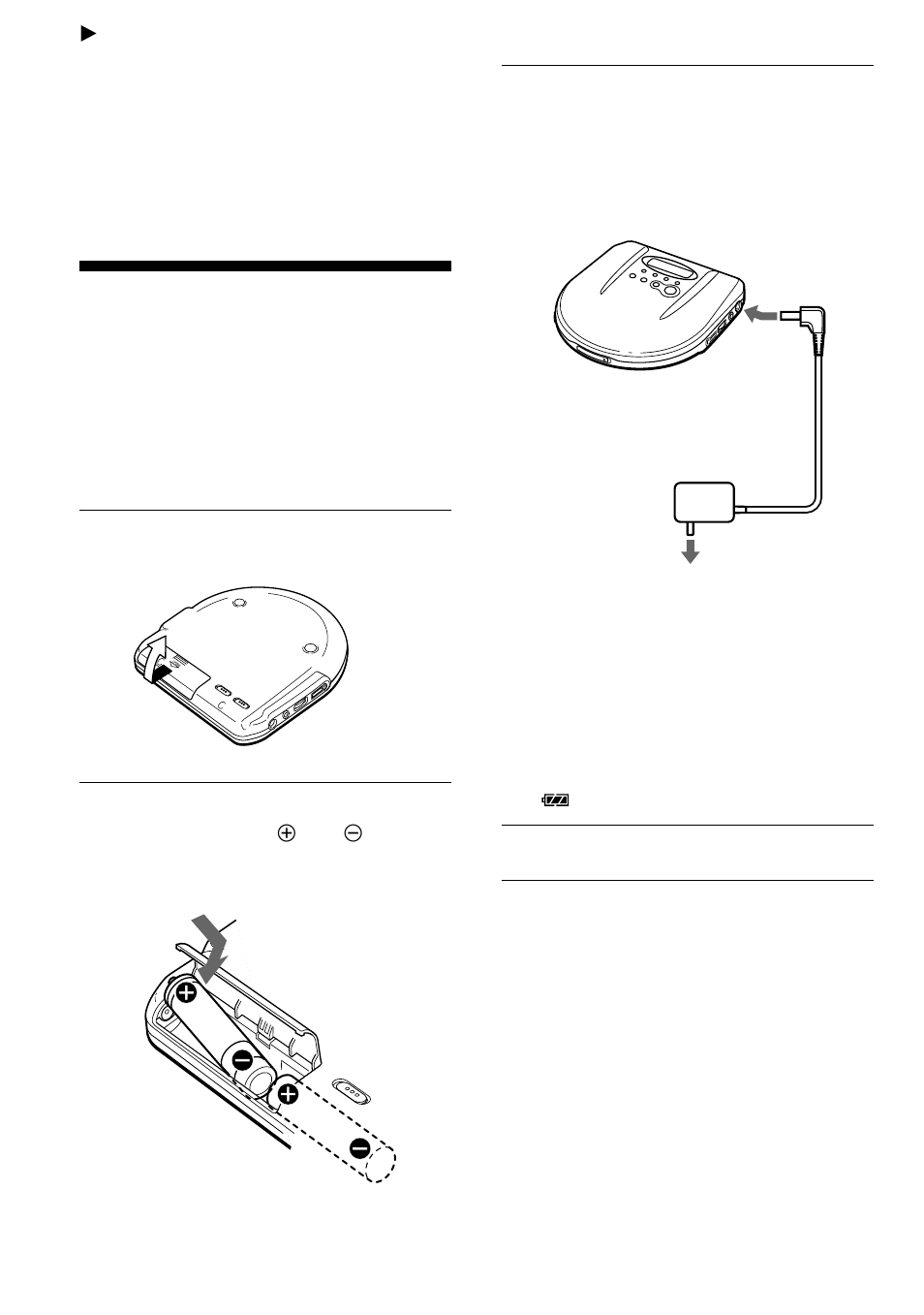 Connecting a power source, Using the rechargeable batteries | Sony D-F525 User Manual | Page 20 / 28