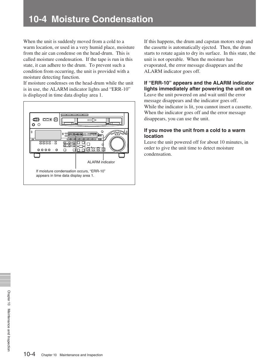 4 moisture condensation | Sony HDW-M2100 User Manual | Page 102 / 115