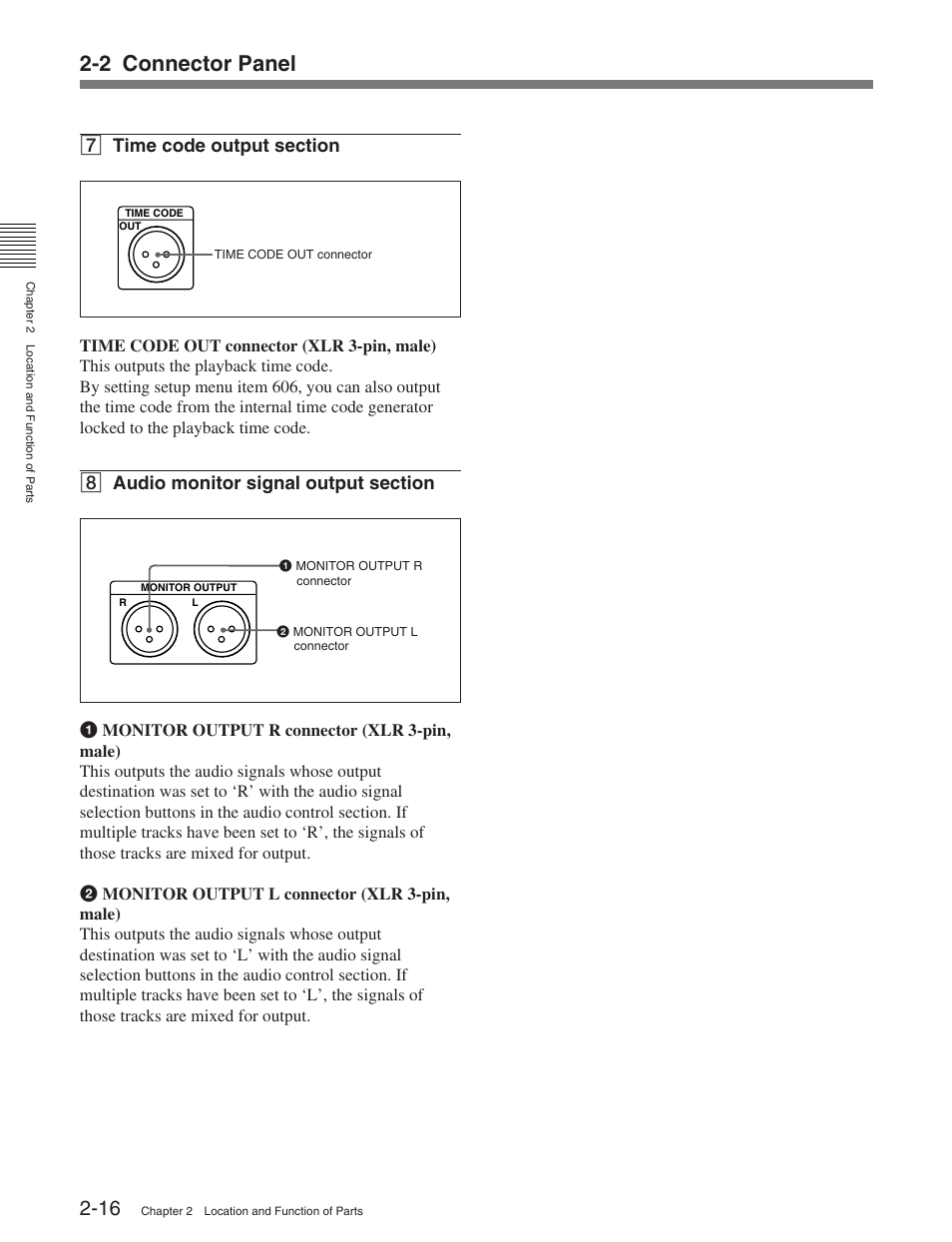 2 connector panel | Sony HDW-M2100 User Manual | Page 24 / 115