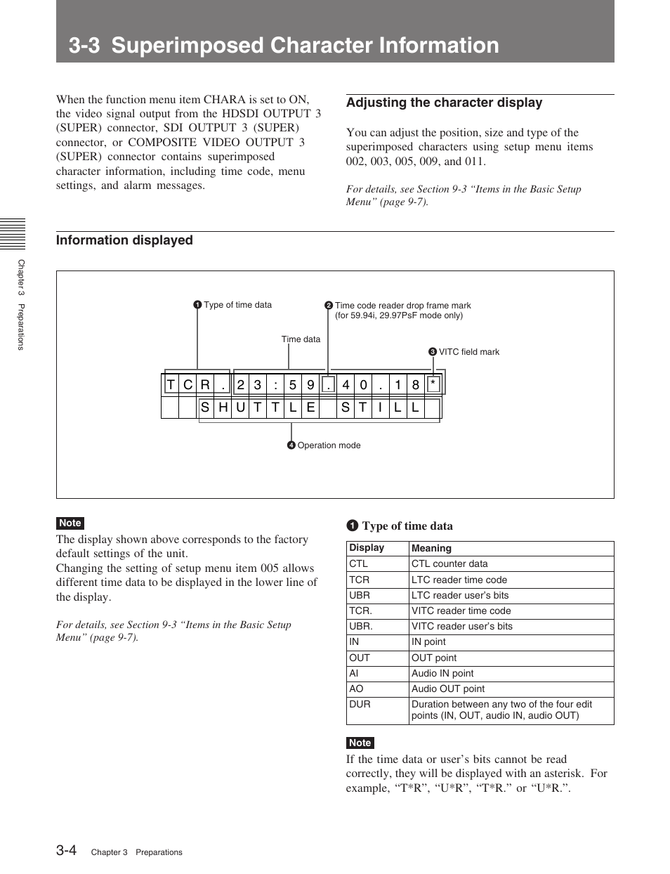 3 superimposed character information | Sony HDW-M2100 User Manual | Page 28 / 115