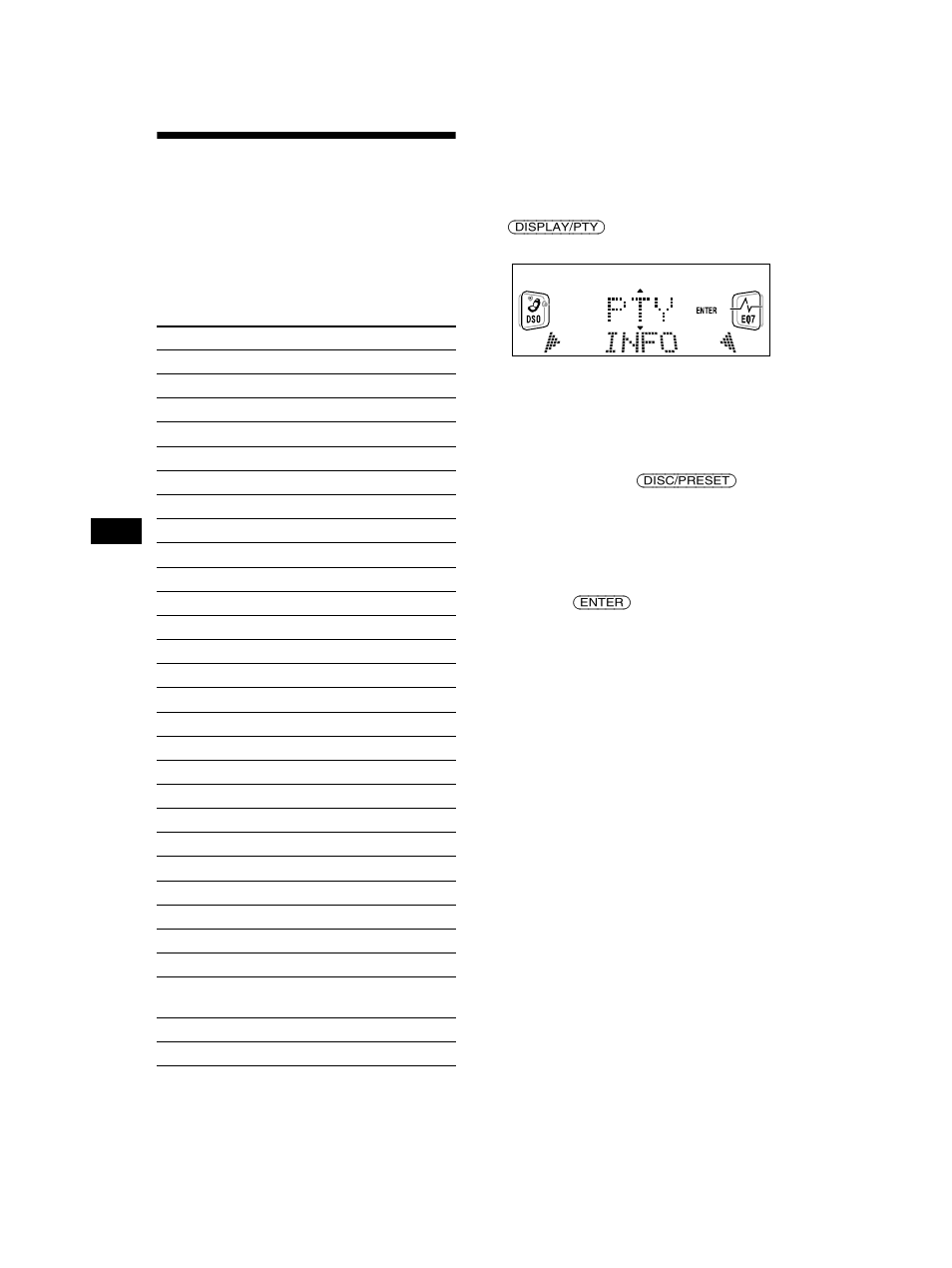 Sintonizzazione delle stazioni in base al tipo di, Programma — pty | Sony CDX-CA750 User Manual | Page 118 / 170