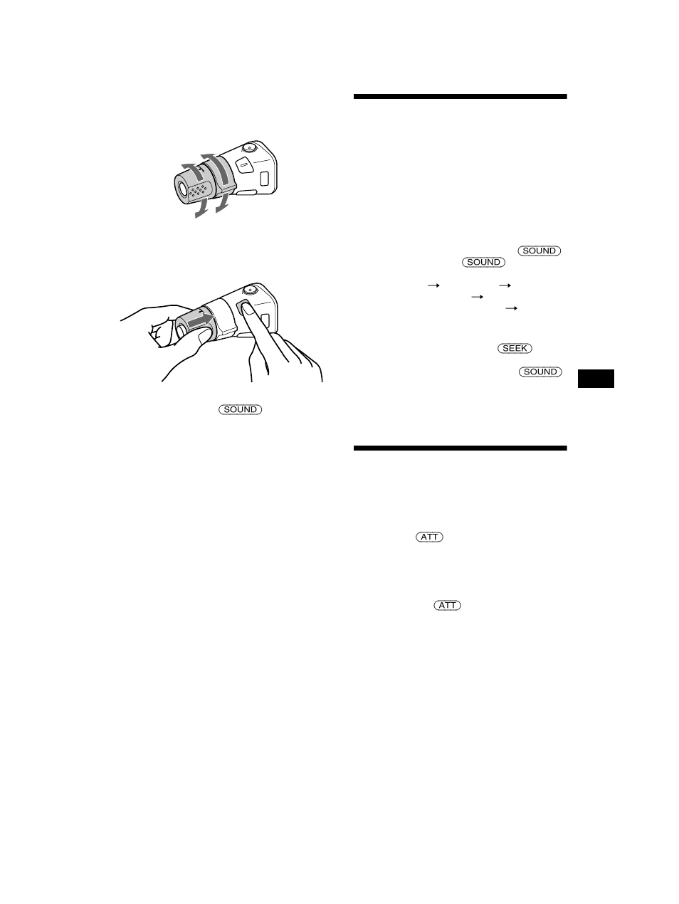 Regolazione delle caratteristiche, Dell’audio, Attenuazione veloce dell’audio | Regolazione delle caratteristiche dell’audio | Sony CDX-CA750 User Manual | Page 125 / 170