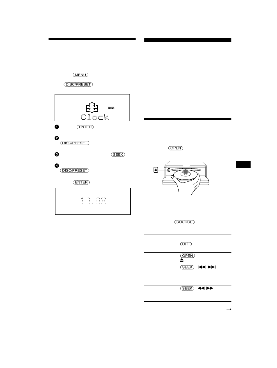 Klok instellen, Cd-speler cd/md-apparatuur (los verkrijgbaar), Een disc afspelen | Menu toets 9 | Sony CDX-CA750 User Manual | Page 143 / 170