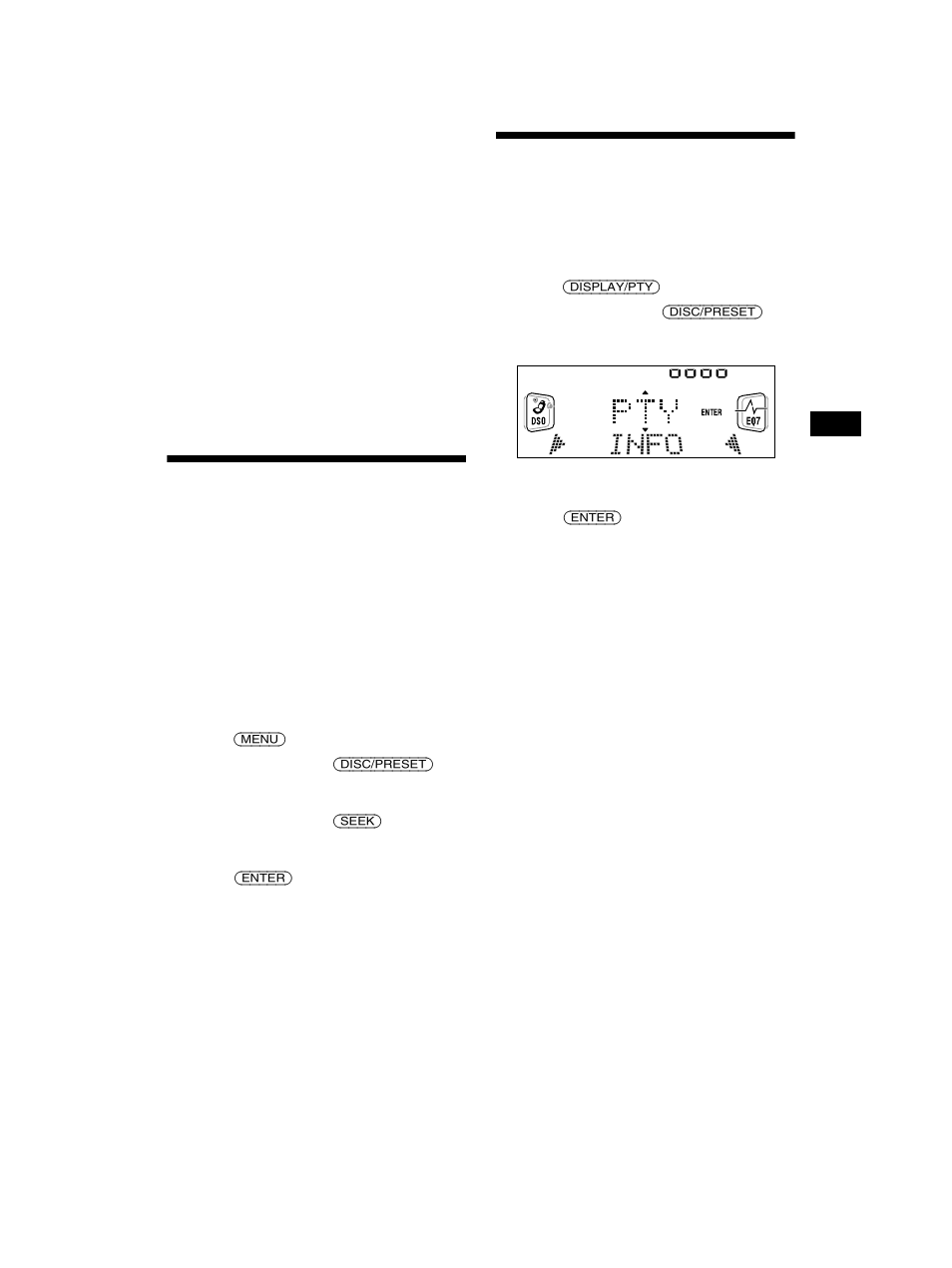 Switching multi-channel audio and drc, Locating a dab service by programme type (pty), Switching multi-channel audio and | Locating a dab service by programme type, Pty) | Sony CDX-CA750 User Manual | Page 23 / 170