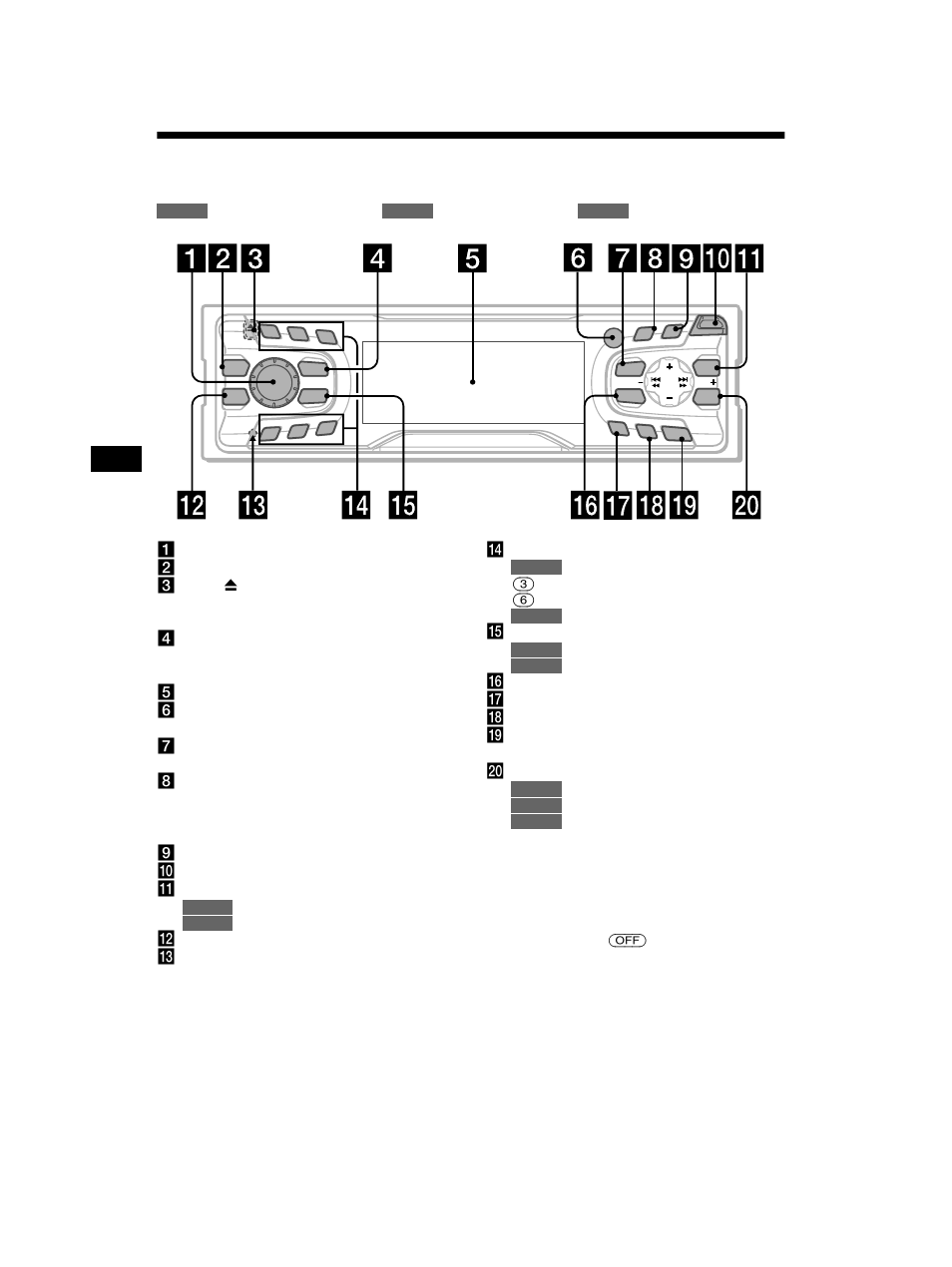 Lage und funktion der teile und, Bedienelemente, Lage und funktion der teile und bedienelemente | Sony CDX-CA750 User Manual | Page 36 / 170