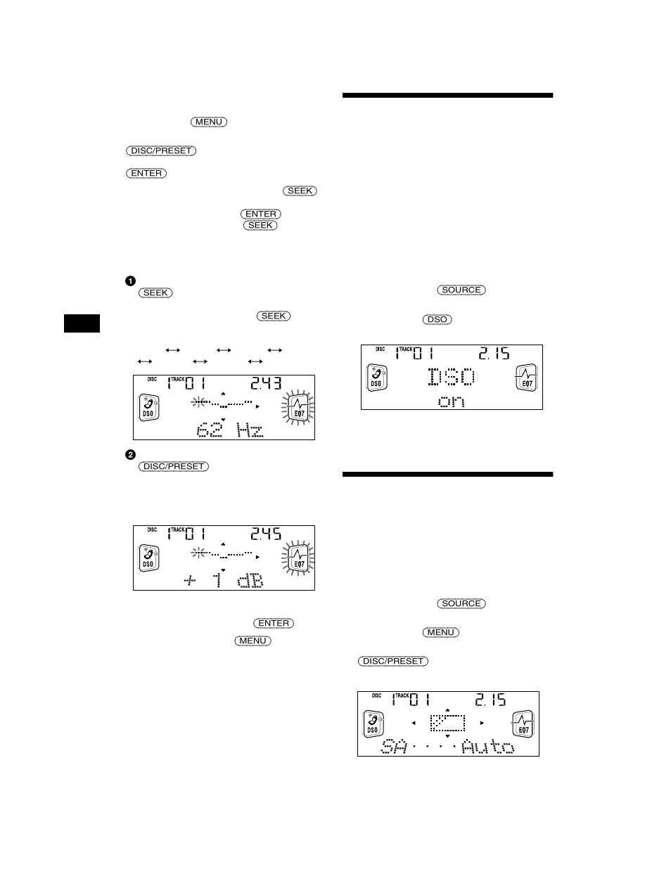 Einstellen der dso-funktion (dynamic, Soundstage organizer), Auswählen des spektrumanalysators | Sony CDX-CA750 User Manual | Page 60 / 170