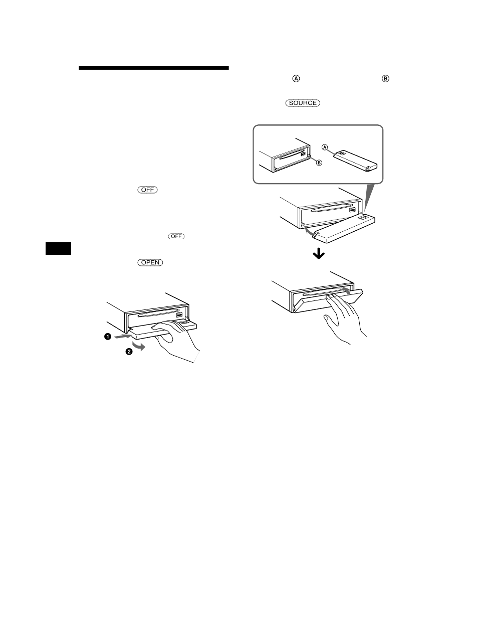 Dépose de la façade, Radio/cd/md) 8 | Sony CDX-CA750 User Manual | Page 74 / 170