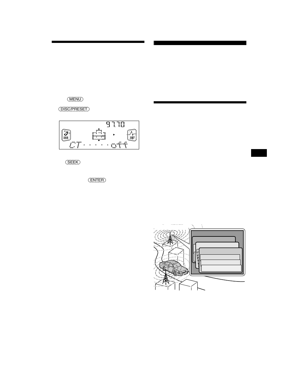 Réglage automatique de l’heure, Aperçu de la fonction dab | Sony CDX-CA750 User Manual | Page 85 / 170