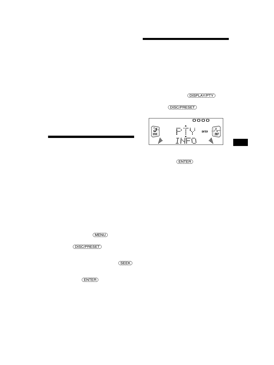 Commutation entre écoute multivoie et drc, Dynamic range control), Localisation d’un service dab par type | D’émission (pty) | Sony CDX-CA750 User Manual | Page 89 / 170