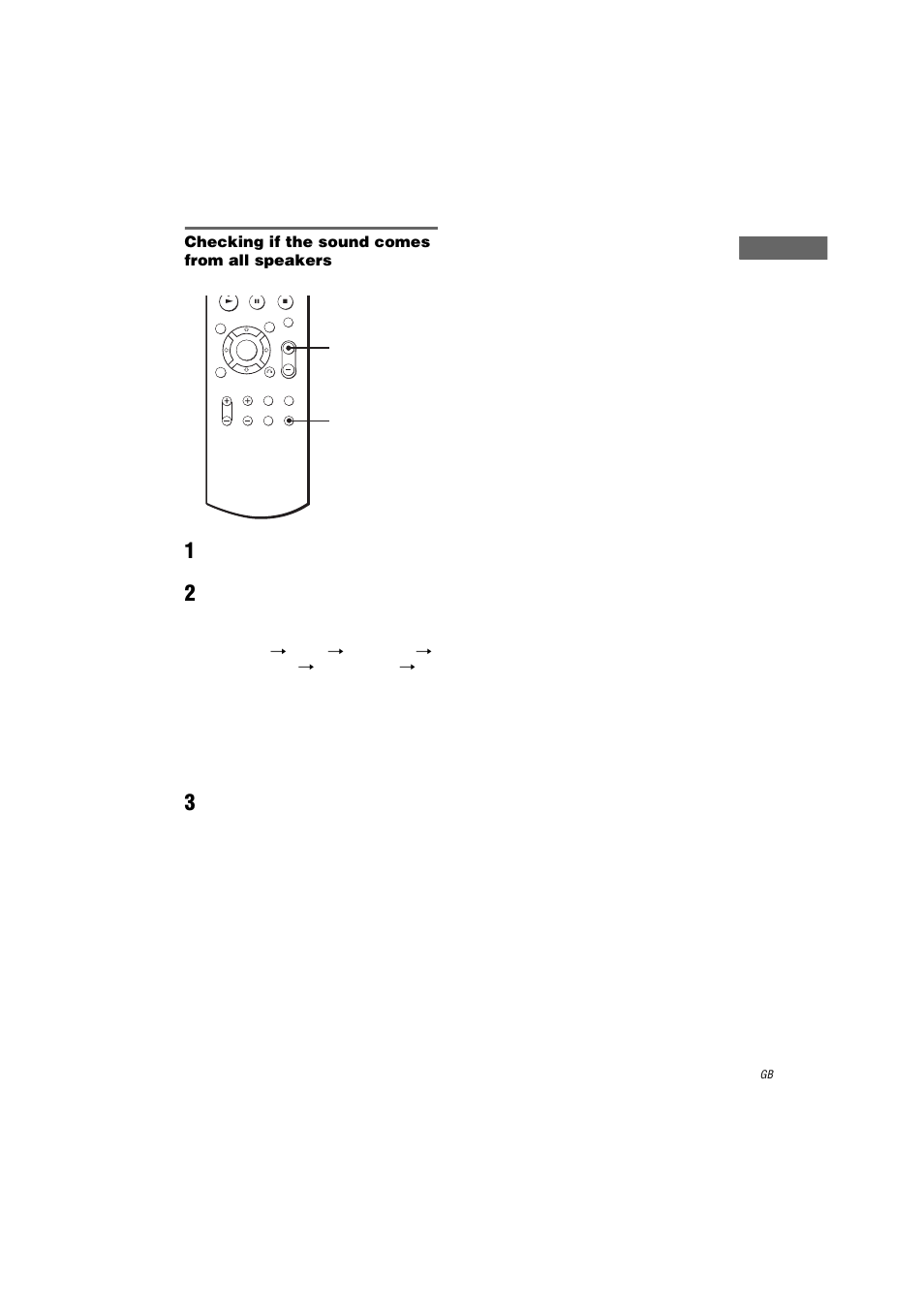 Checking if the sound comes from all speakers, Getting star ted, Optimal volume level: between 20–30.) | Sony HT-K250 User Manual | Page 15 / 112