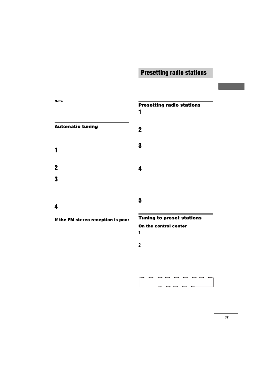 Presetting radio stations | Sony HT-K250 User Manual | Page 19 / 112