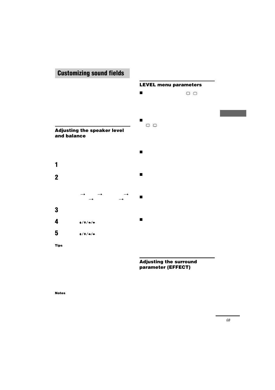 Customizing sound fields | Sony HT-K250 User Manual | Page 27 / 112
