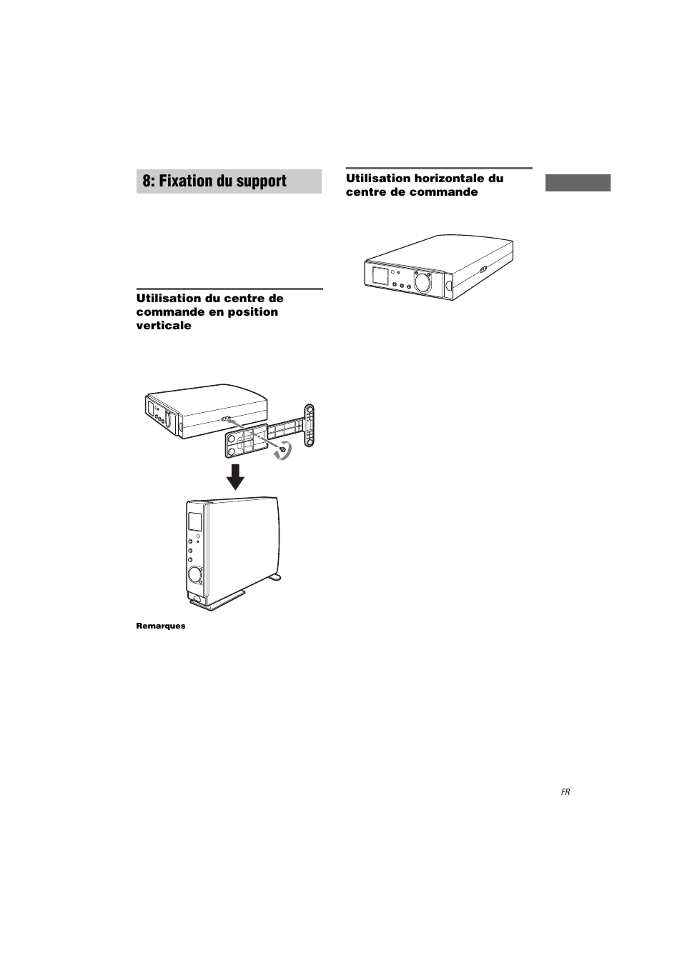 Fixation du support | Sony HT-K250 User Manual | Page 49 / 112