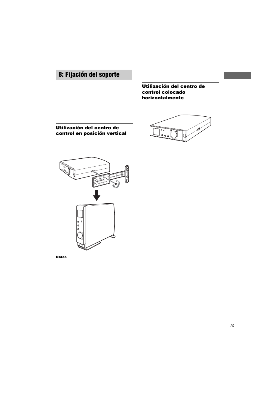 Fijación del soporte | Sony HT-K250 User Manual | Page 87 / 112