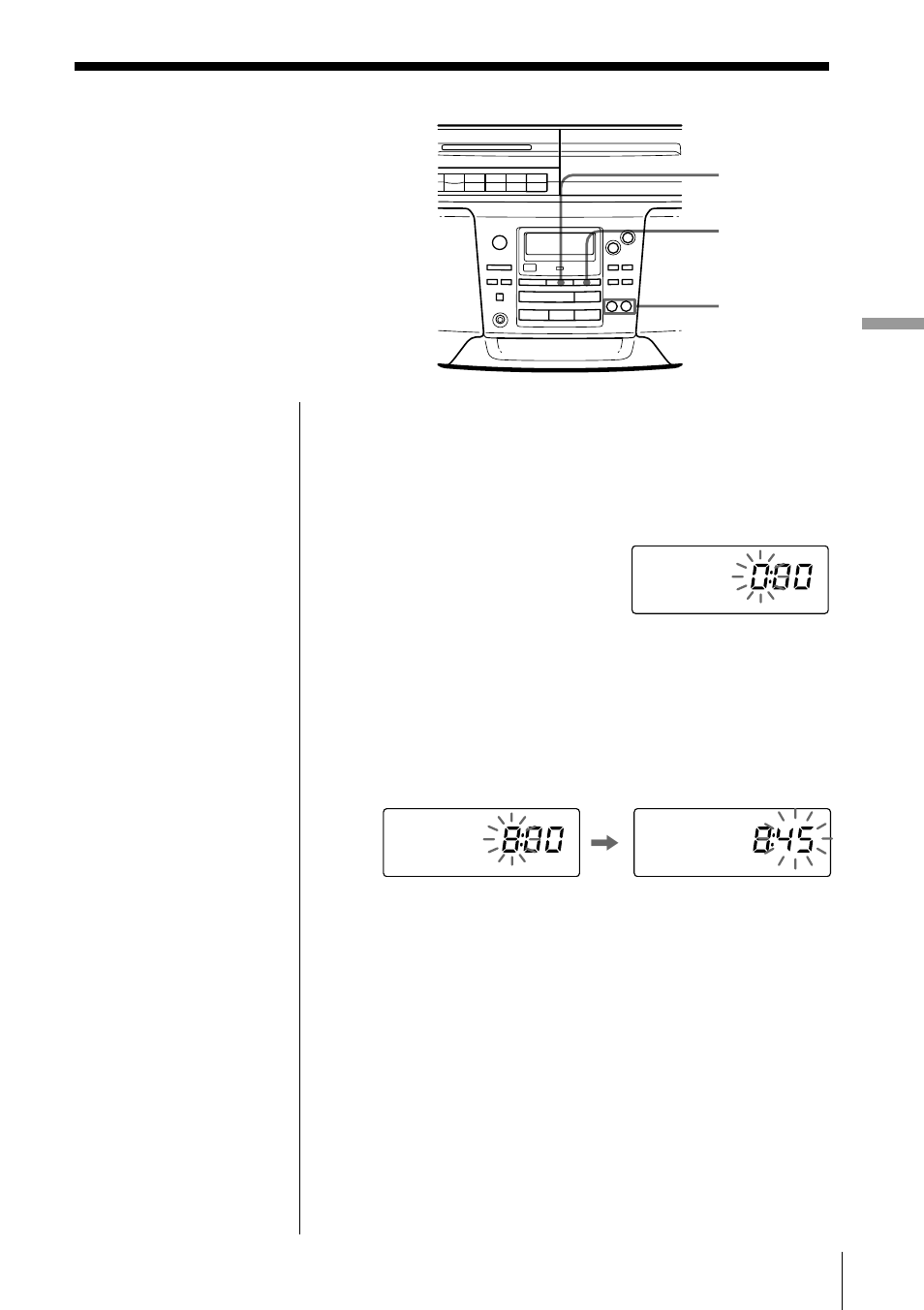 Setting the clock | Sony CFD-S55 User Manual | Page 21 / 68