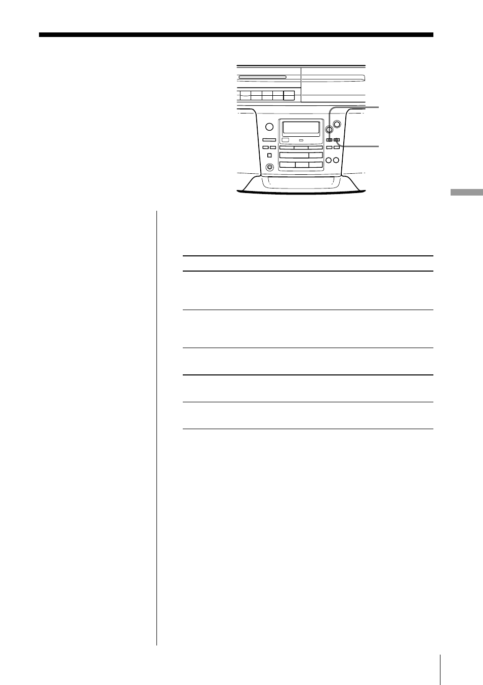 Selección del énfasis de audio (sound/mega bass), Selección del énfasis de audio | Sony CFD-S55 User Manual | Page 61 / 68