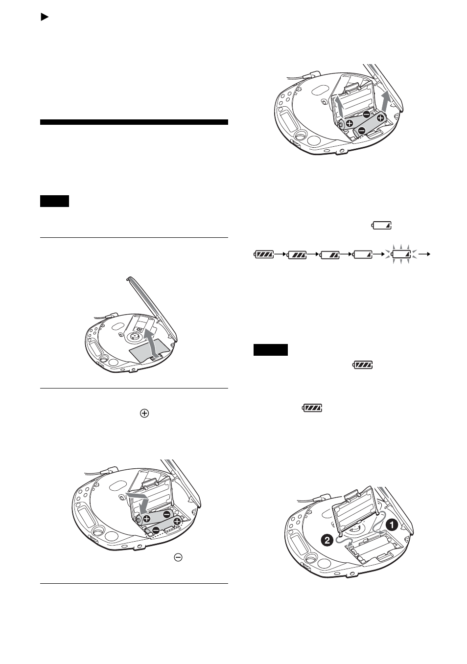 Connecting to a power source, Using the dry batteries | Sony D-NF611 User Manual | Page 30 / 112
