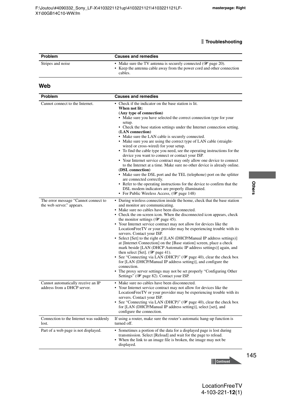 Sony LF-X1 User Manual | Page 145 / 160