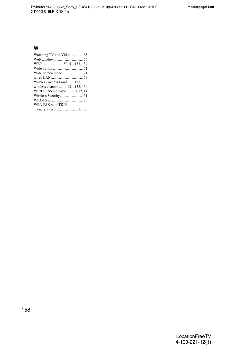 Sony LF-X1 User Manual | Page 158 / 160