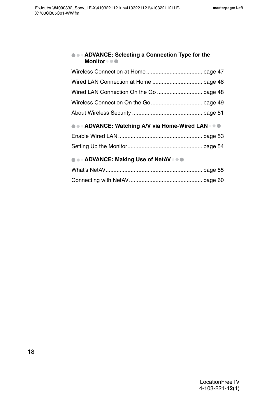 Sony LF-X1 User Manual | Page 18 / 160
