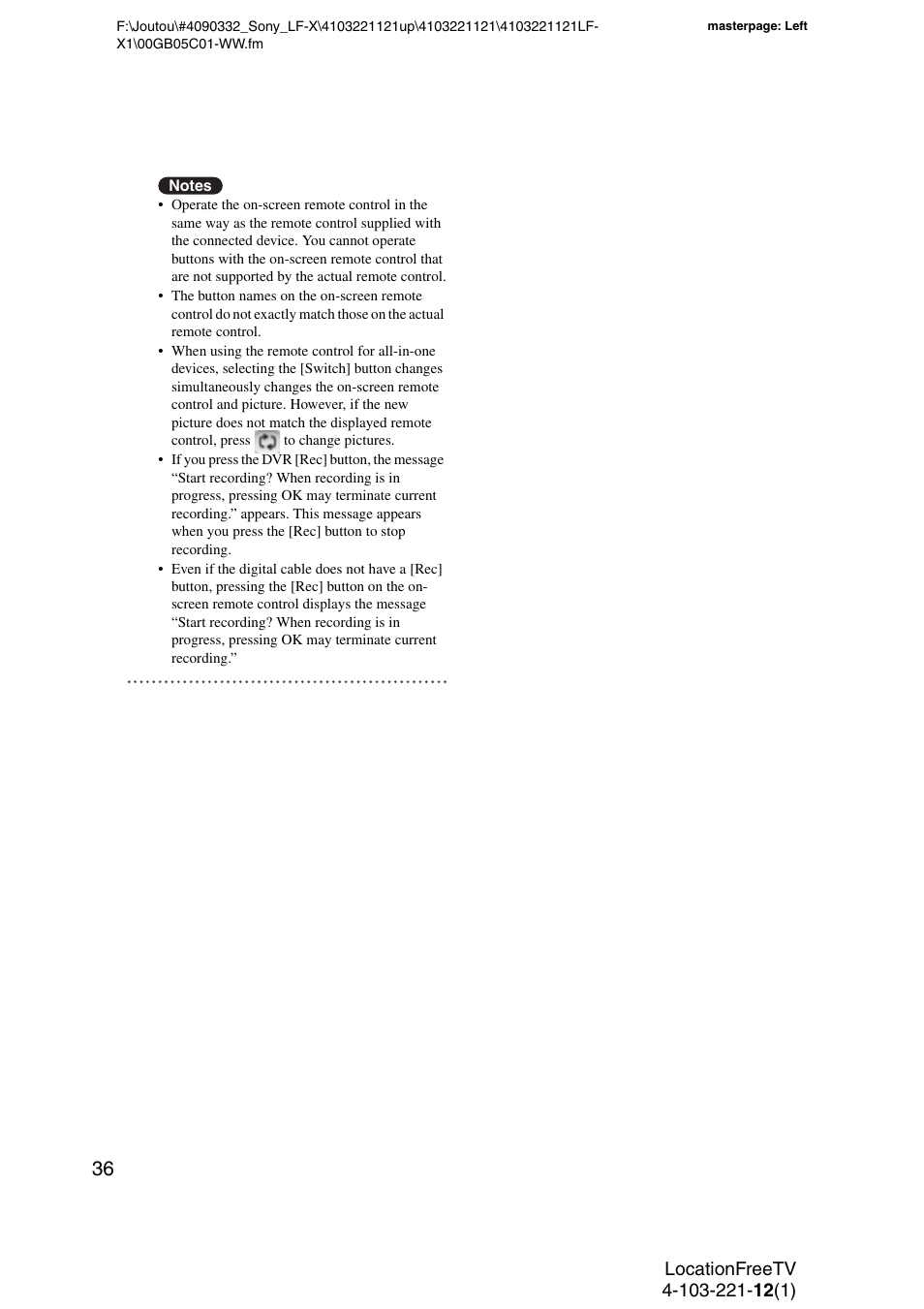 Sony LF-X1 User Manual | Page 36 / 160