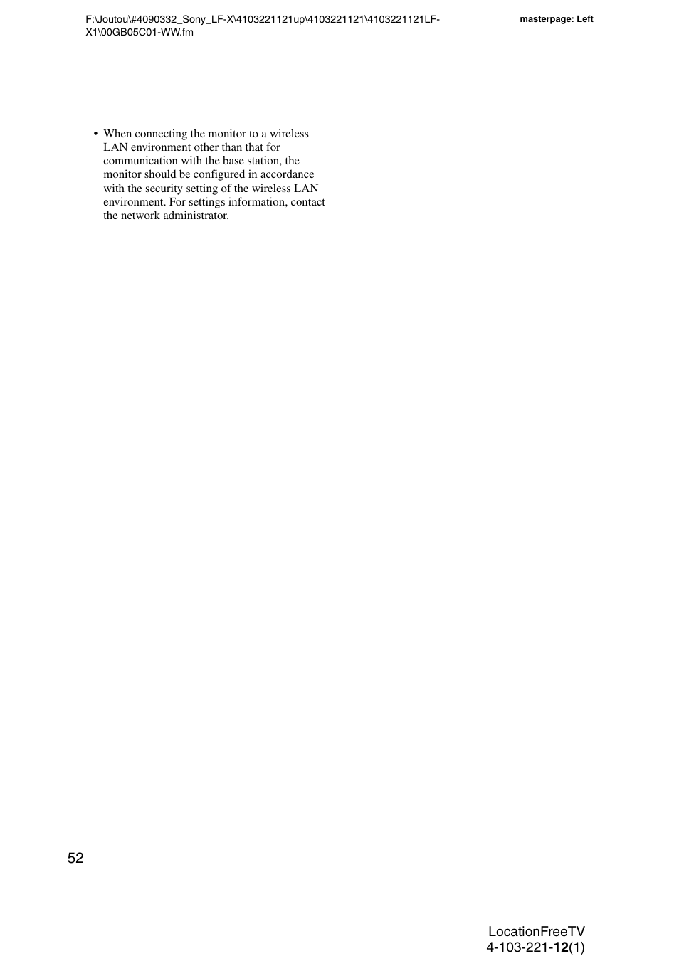 Sony LF-X1 User Manual | Page 52 / 160