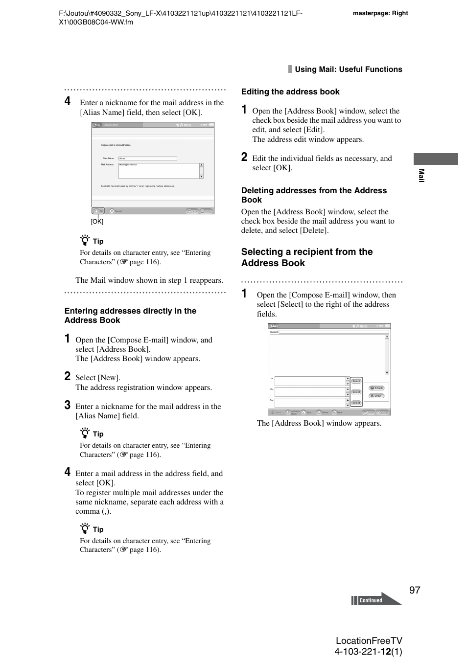 Sony LF-X1 User Manual | Page 97 / 160