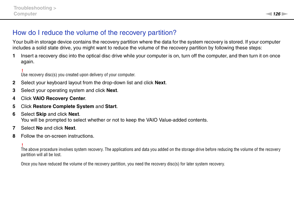 Sony VGN-FW User Manual | Page 126 / 165