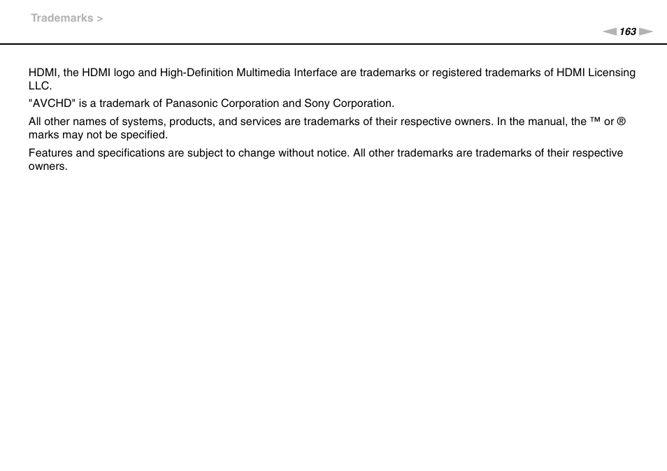 Sony VGN-FW User Manual | Page 163 / 165