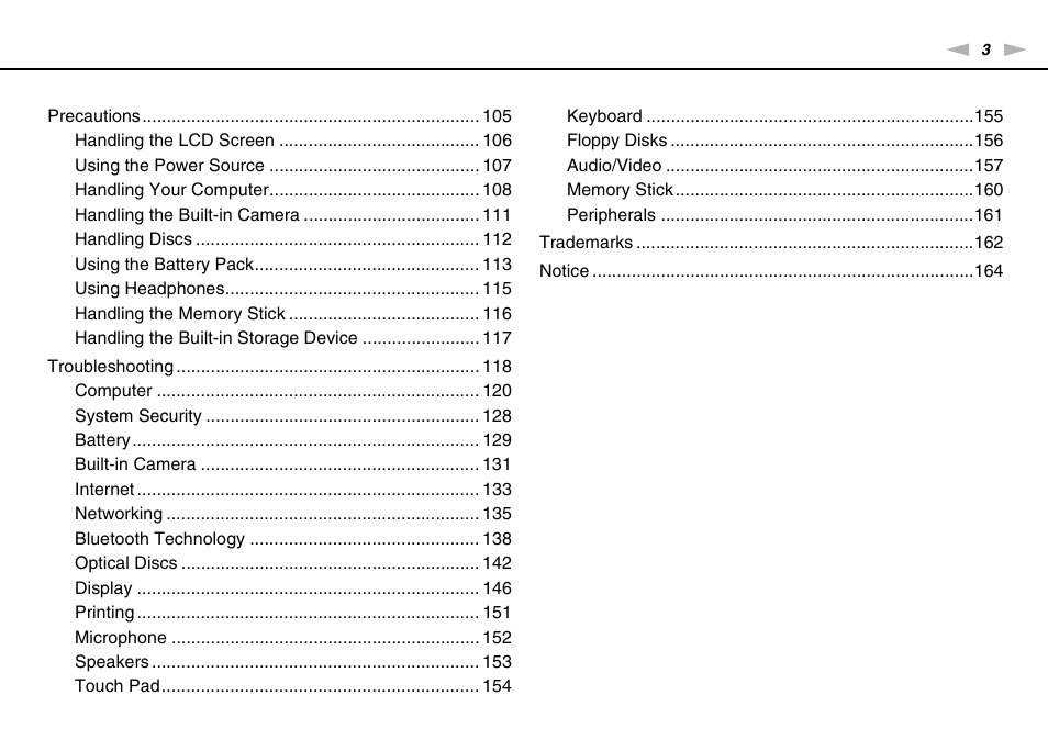 Sony VGN-FW User Manual | Page 3 / 165