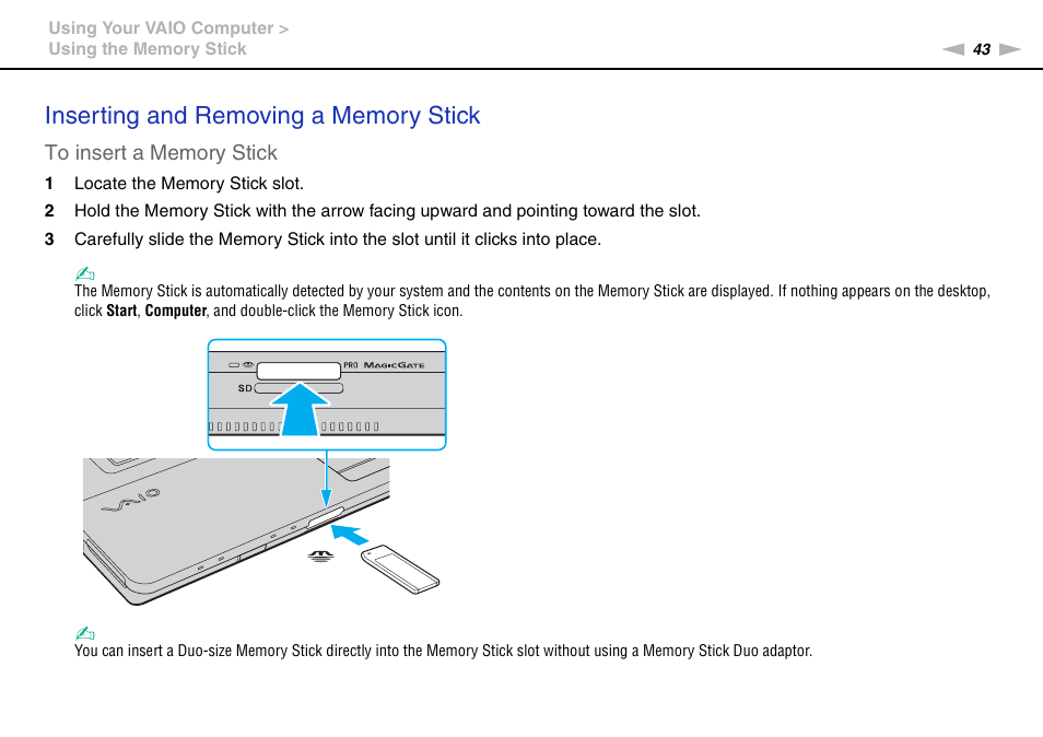 Sony VGN-FW User Manual | Page 43 / 165